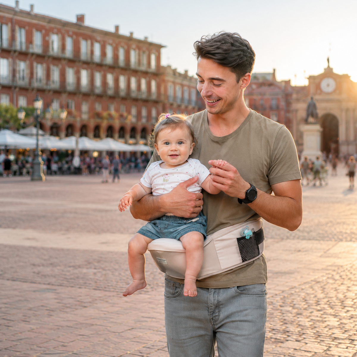 Ceinture porte-bébé à siège de hanche réglable