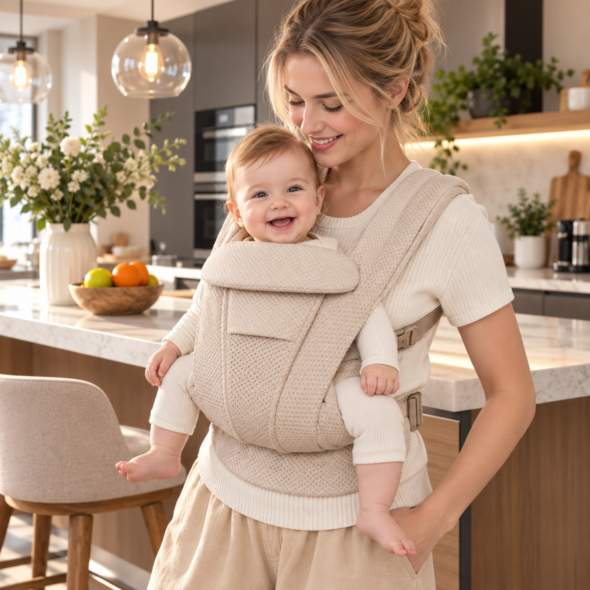Porte-bébé léger d'été évolutif multiposition