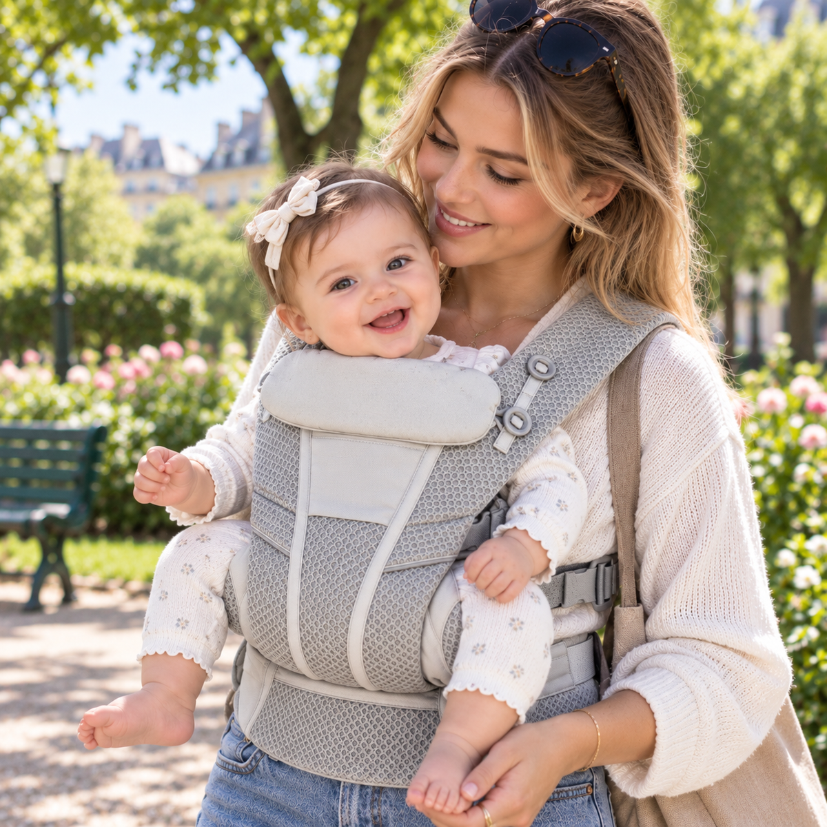 Porte-bébé léger d'été évolutif multiposition