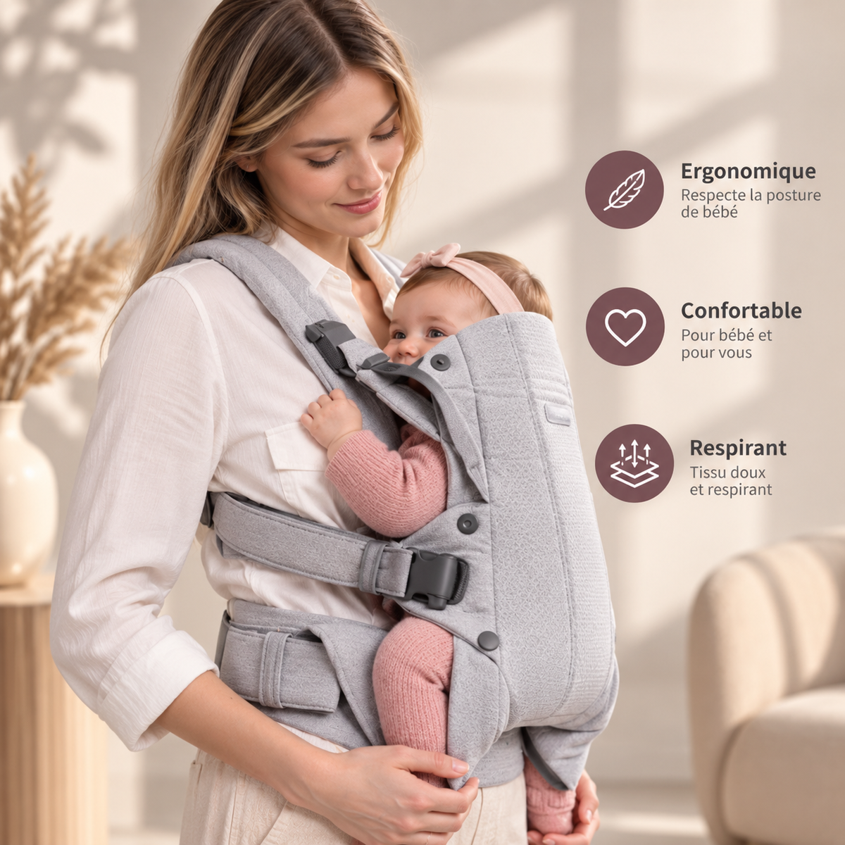 Porte-bébé 360 évolutif 3-en-1 face au monde