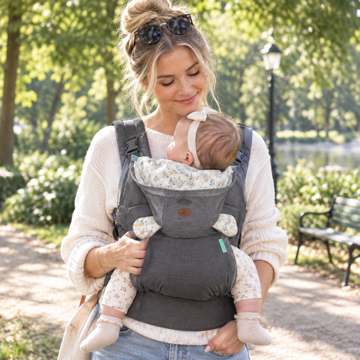 Porte-bébé à capuche 0-24 mois avec bonnet