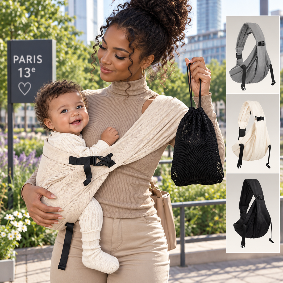 Porte-bébé à enfiler portable pour nouveau-né