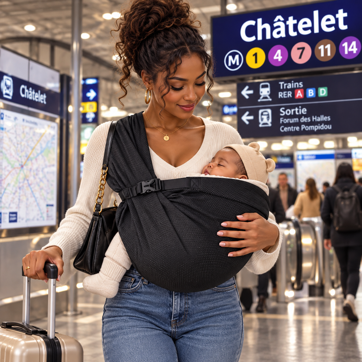 Porte-bébé à enfiler portable pour nouveau-né