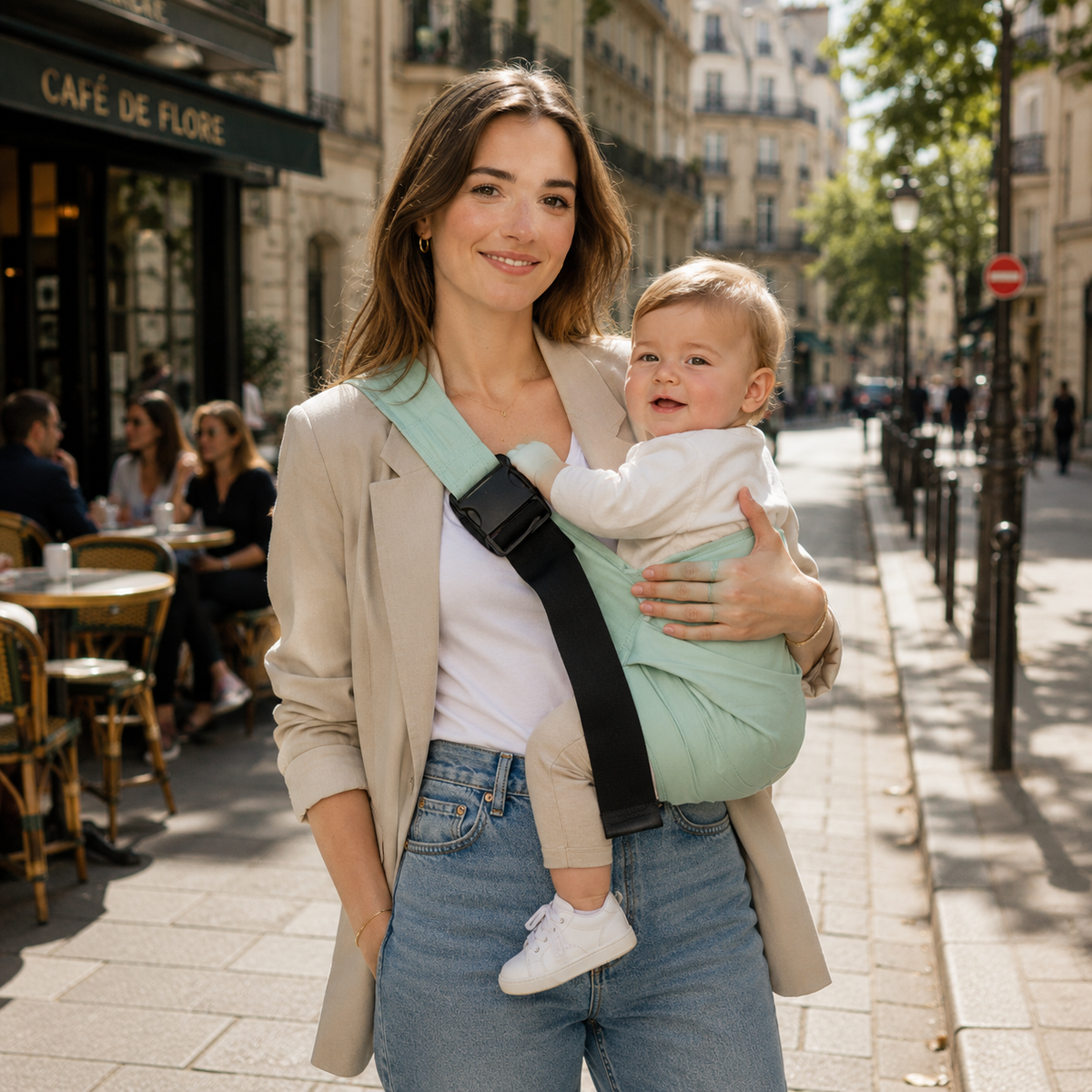 Porte-bébé avec siège toutes saisons réglable