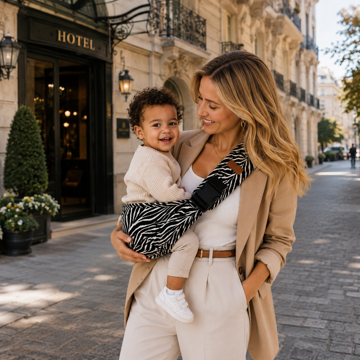Porte-bébé avec siège toutes saisons réglable