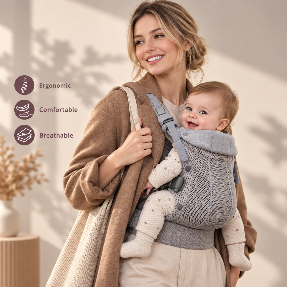 Porte-bébé ergonomique et physiologique 3-en-1