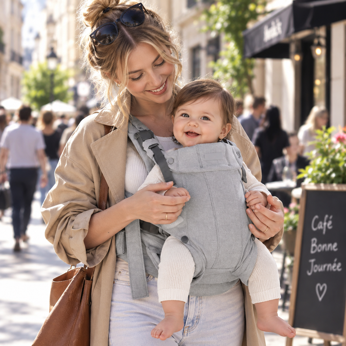 Porte-bébé ergonomique et physiologique 3-en-1