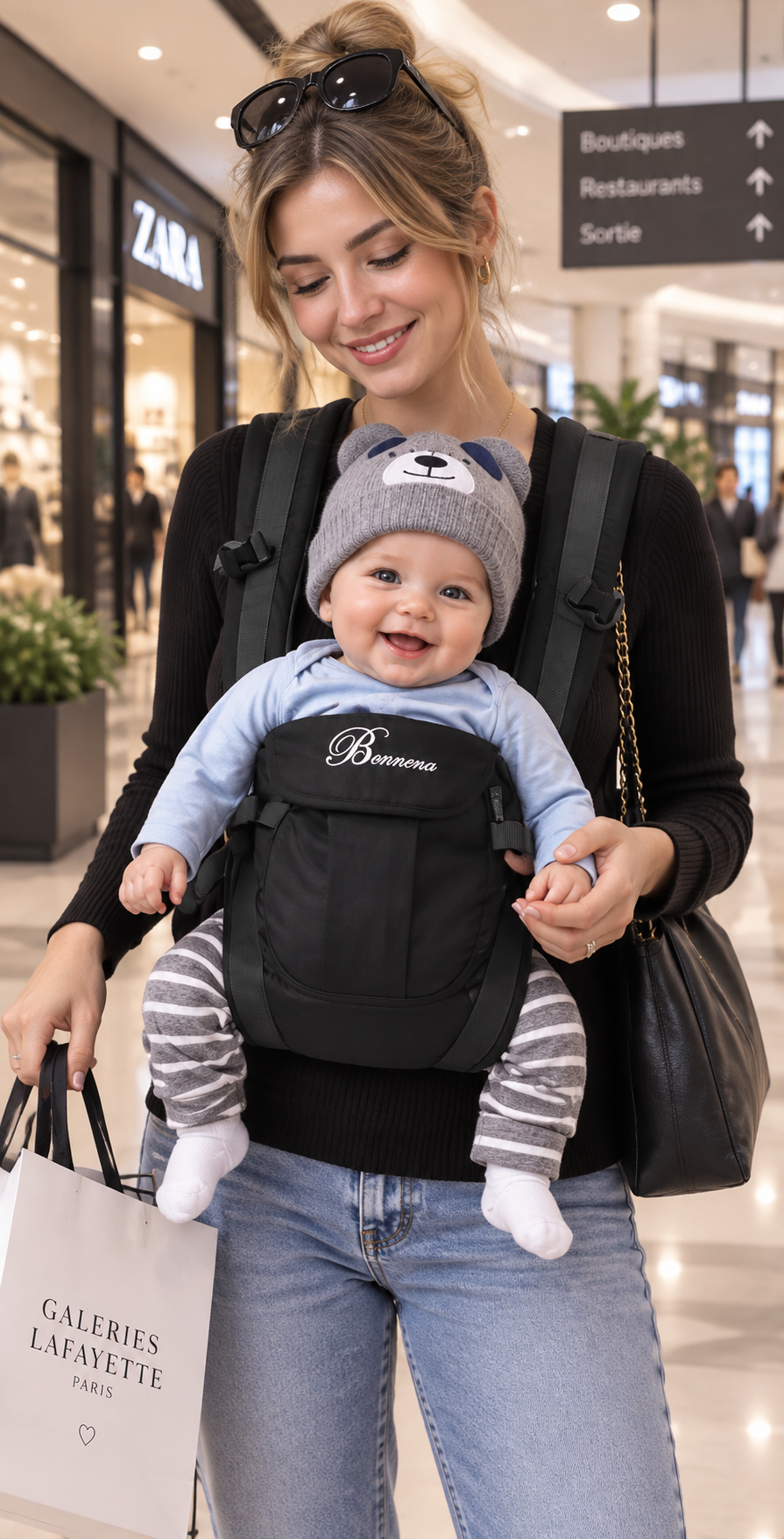 Porte-bébé évolutif 4-en-1 de naissance à 3 ans