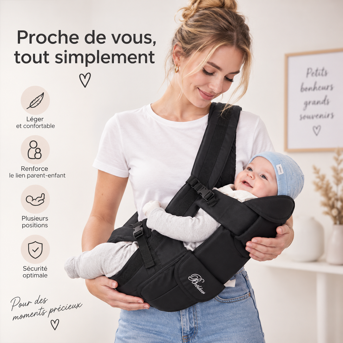 Porte-bébé évolutif 4-en-1 de naissance à 3 ans