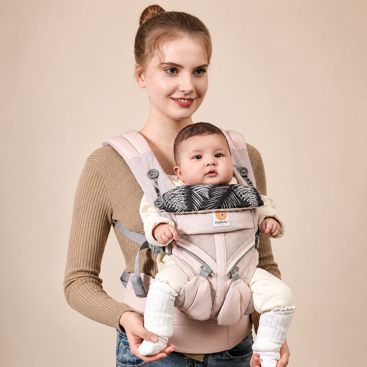 Porte-bébé omni 360 en coton respirant évolutif