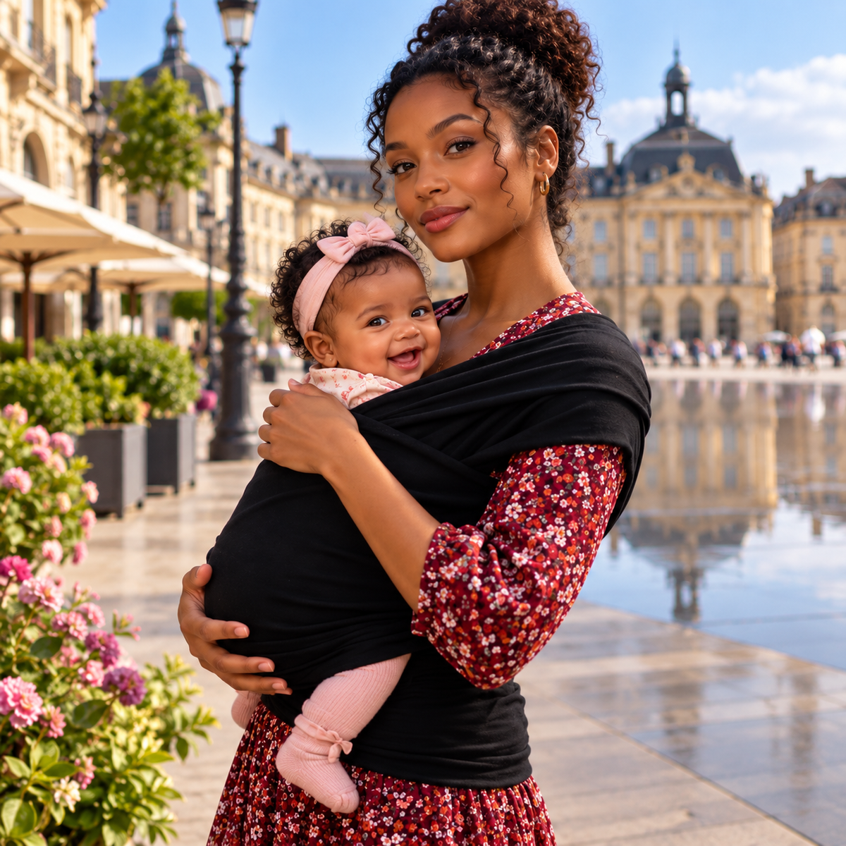 Porte-bébé facile à enfiler sans boucle