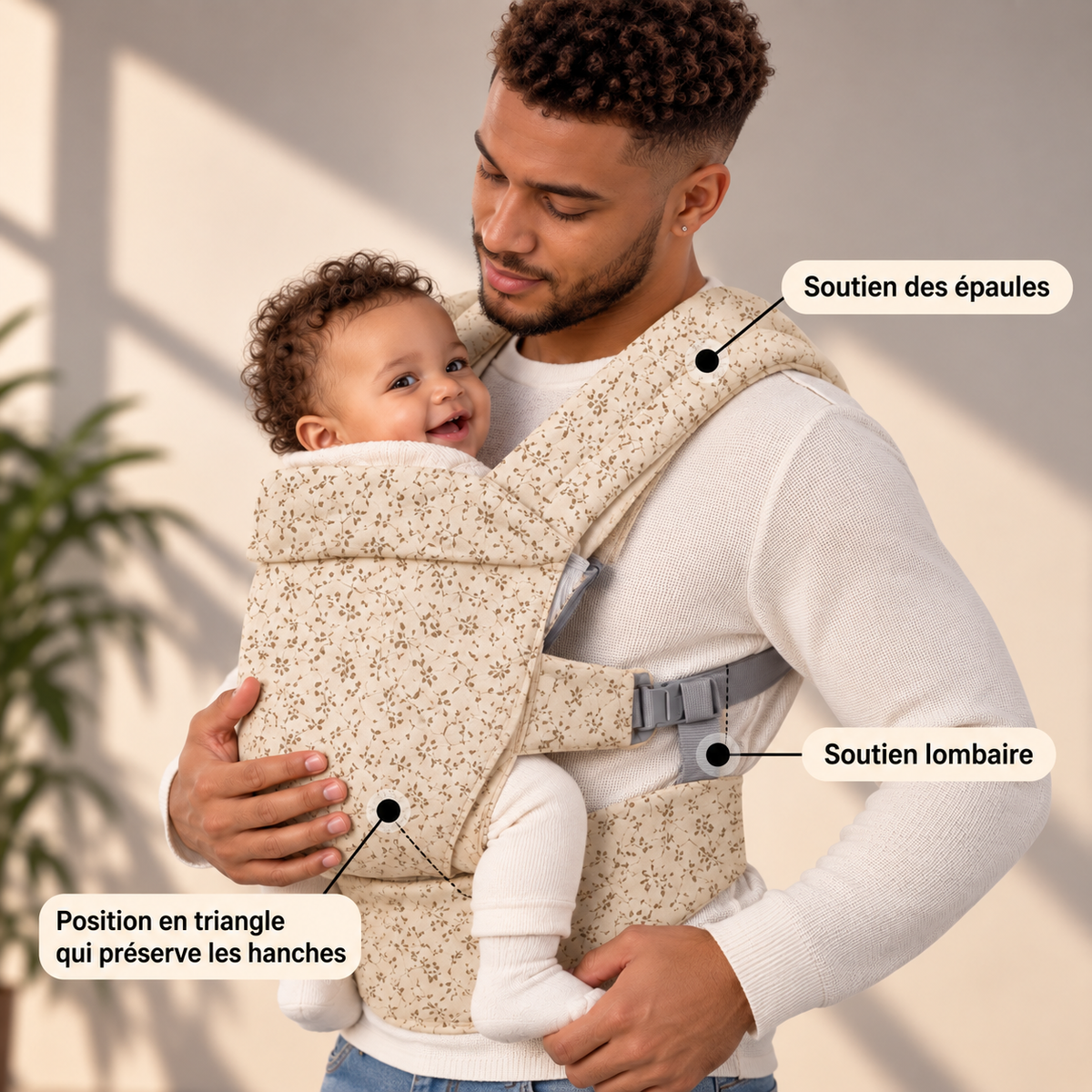 Porte-bébé 4-en-1 ventral et dorsal 4 saisons
