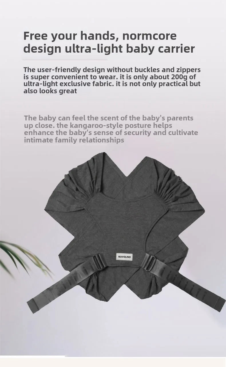 Porte-bébé à assise pliable forme X ergonomique