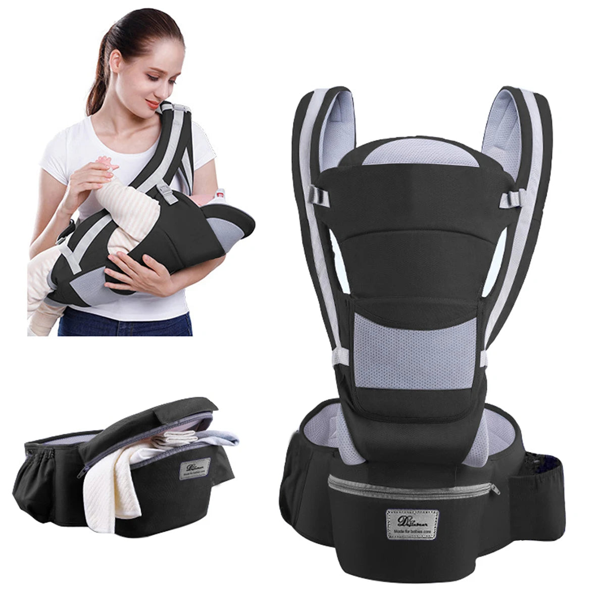 Porte-bébé à assise porté face au monde dès 3 mois