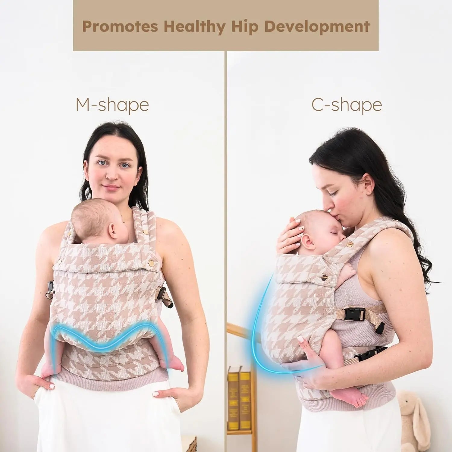 Porte-bébé kangourou évolutif pied-de-poule