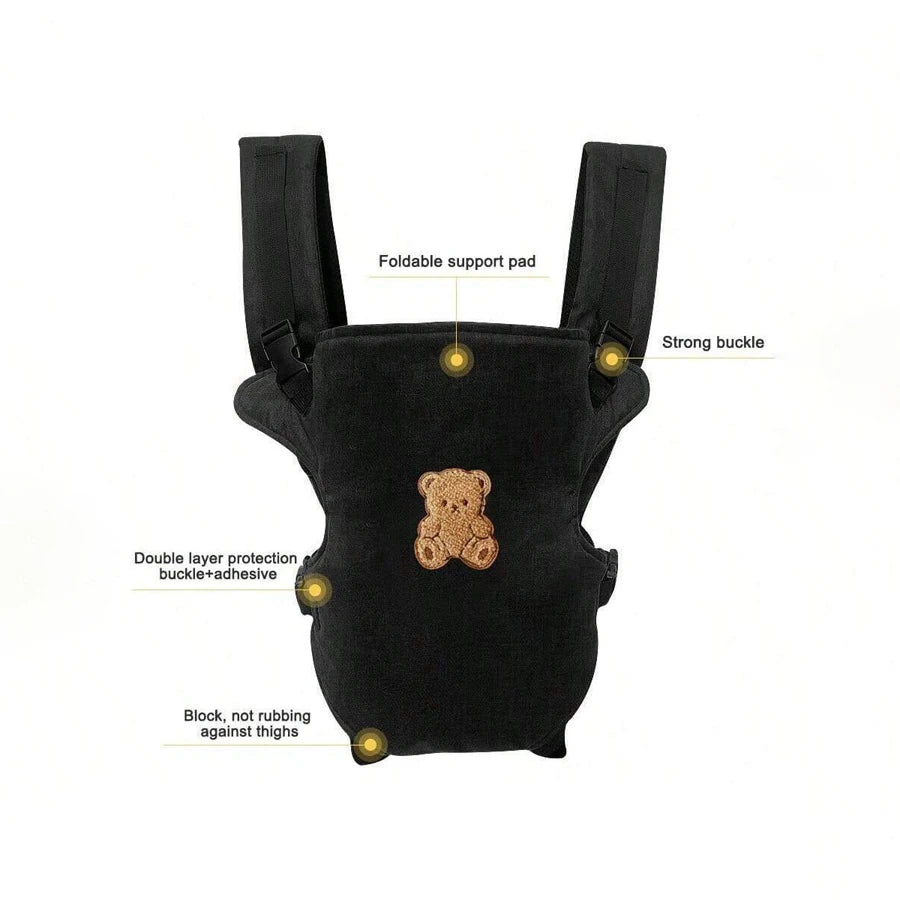 Porte-bébé ventral et dorsal 4-en-1 motif ours