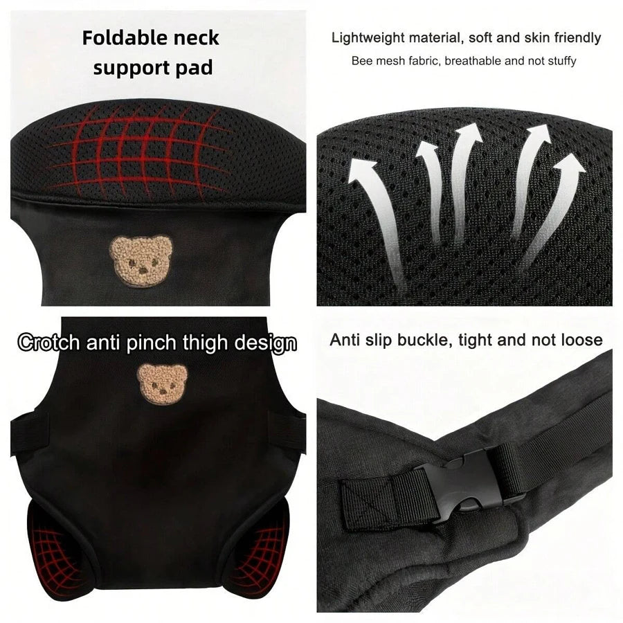 Porte-bébé ventral et dorsal 4-en-1 motif ours