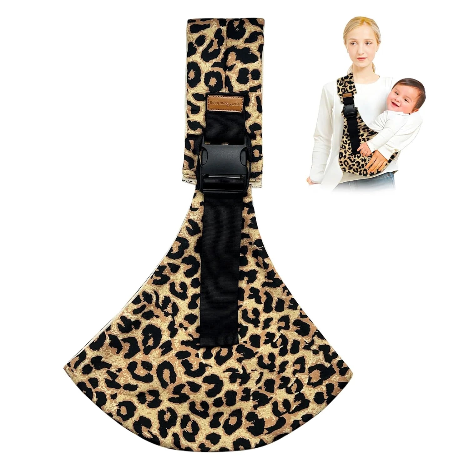 Porte-bébé pied-de-poule & léopard tendance