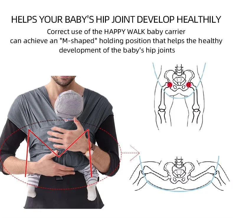 Porte-bébé pour maman en coton et mesh