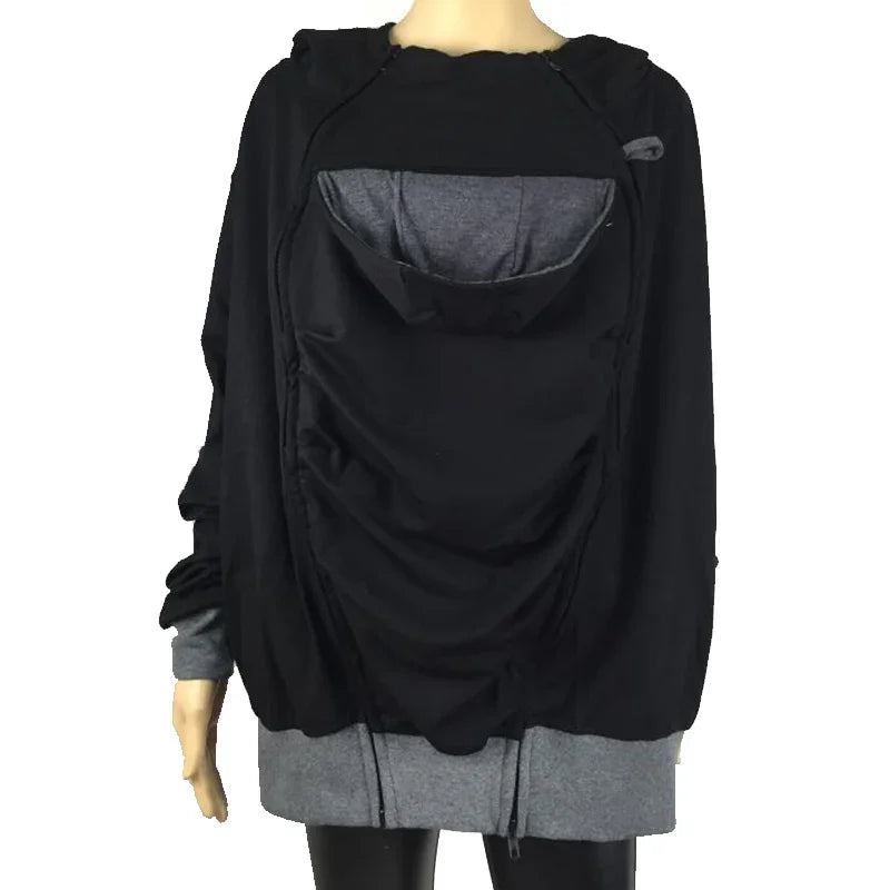 Sweat porte-bébé homme à capuche veste kangourou