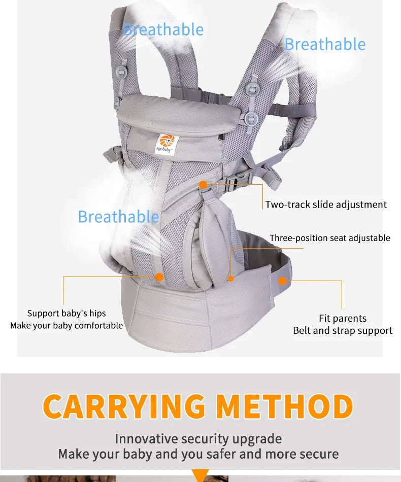 Porte-bébé omni 360 en coton respirant évolutif
