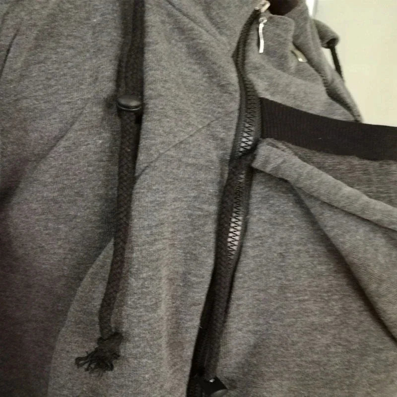 Sweat porte-bébé homme à capuche veste kangourou