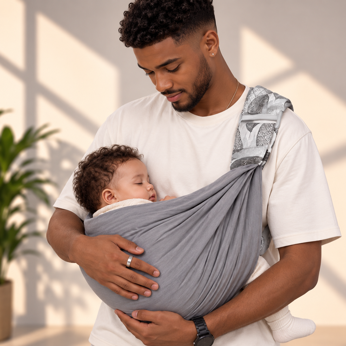 Sling porte-bébé ajustable en tissu ou mesh