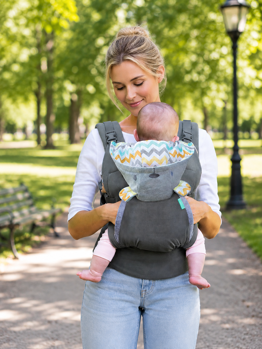 Porte-bébé à capuche évolutif 0-24 mois