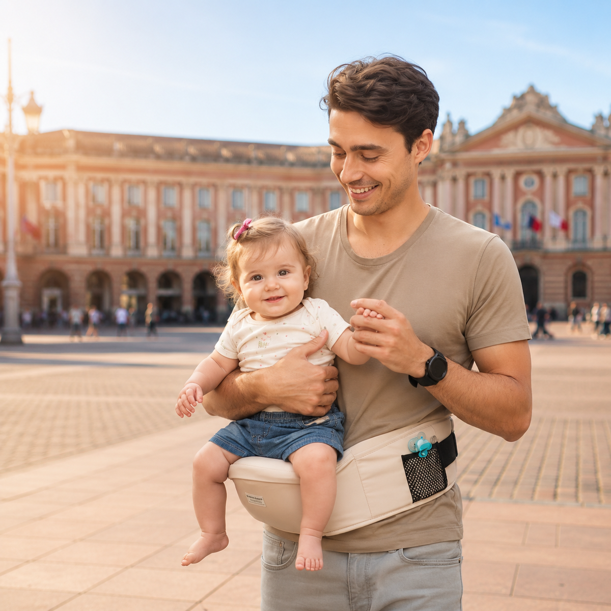 Ceinture porte-bébé à siège de hanche réglable