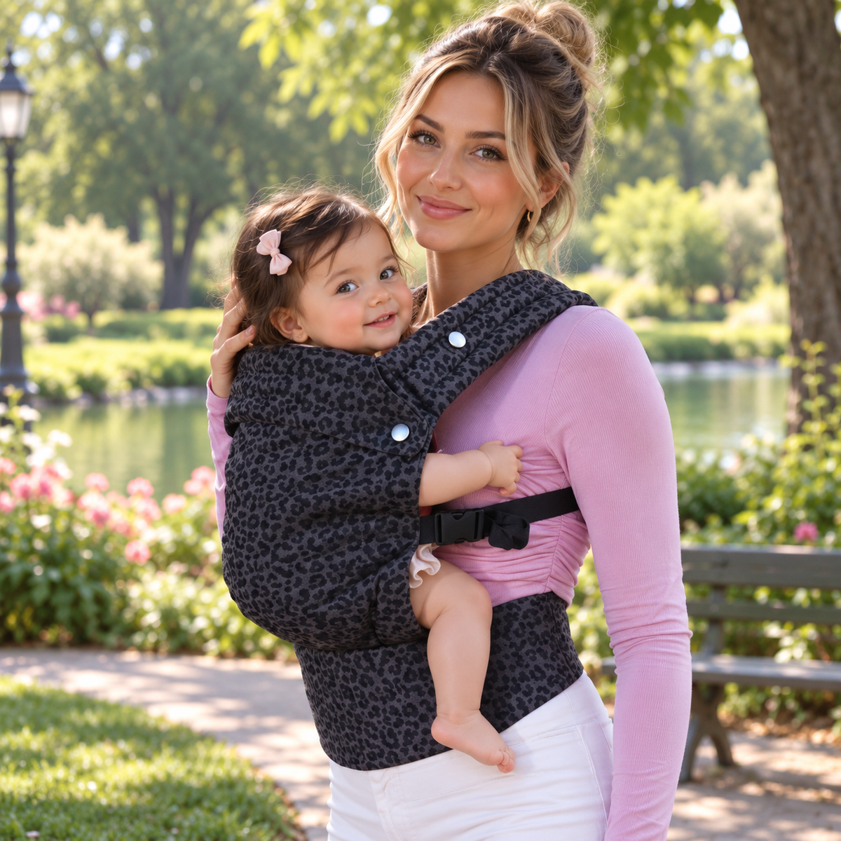 Porte-bébé avec motif tendance