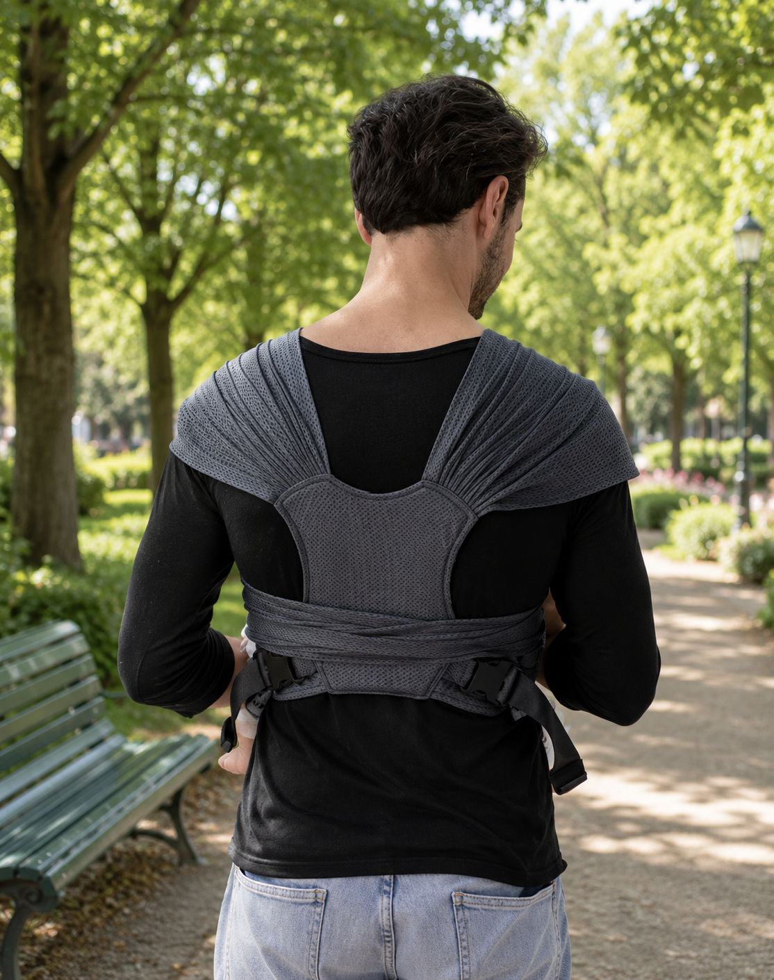 Porte-bébé à assise pliable forme X ergonomique