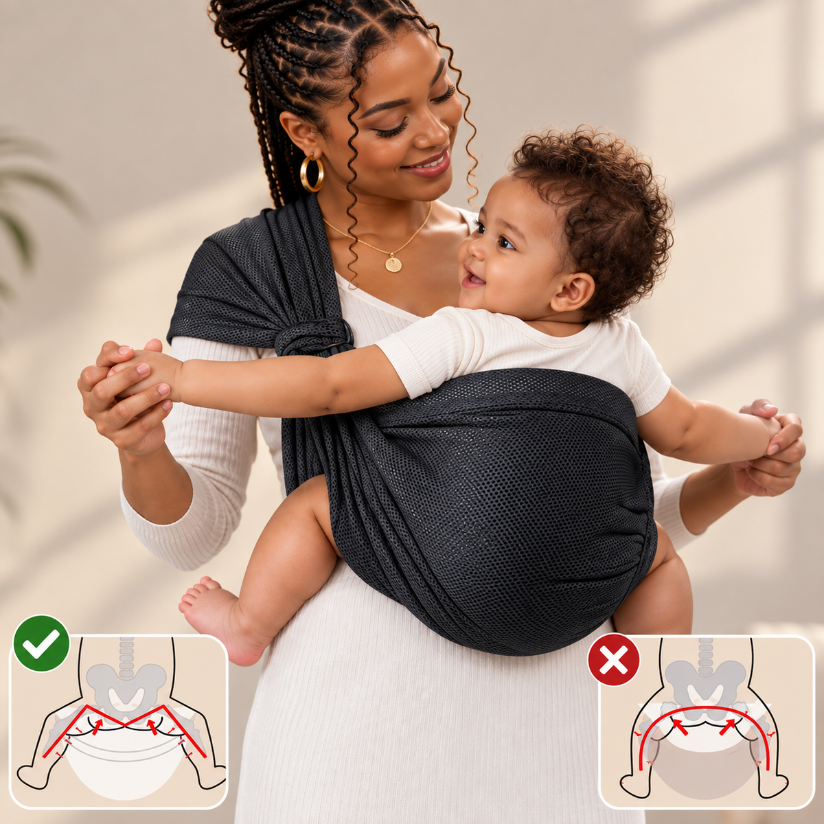 Porte-bébé à enfiler portable pour nouveau-né