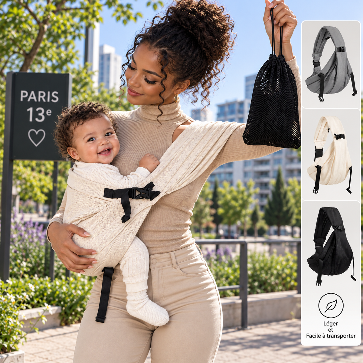 Porte-bébé à enfiler portable pour nouveau-né