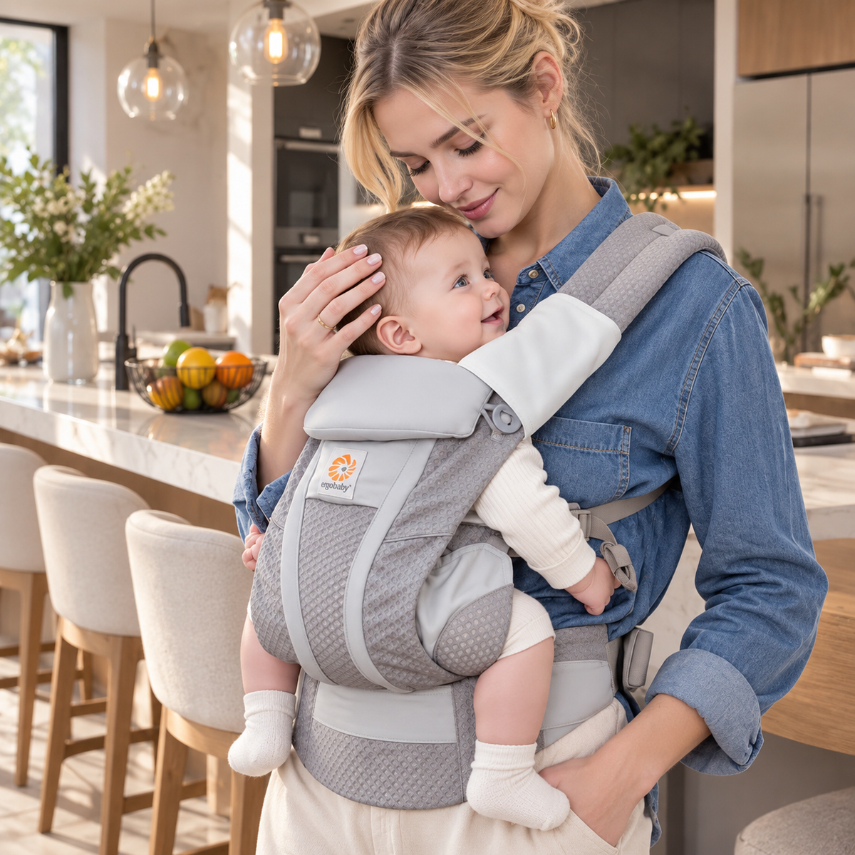 Porte-bébé à siège de hanche ergonomique ventral