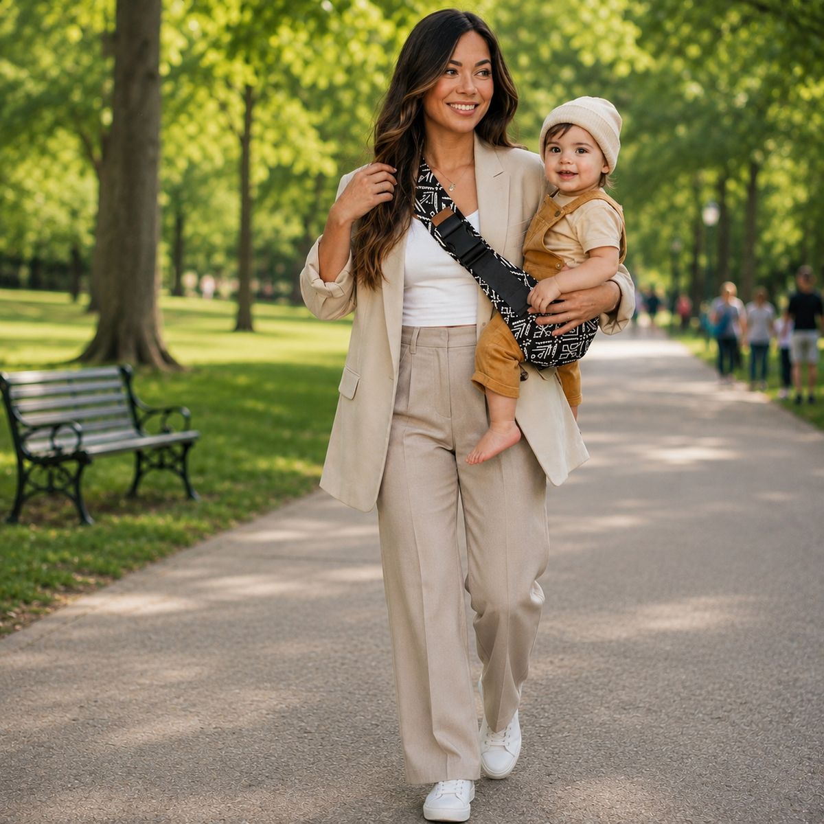 Porte-bébé avec siège toutes saisons réglable