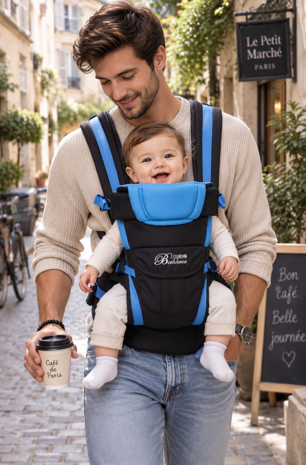 Porte-bébé évolutif 4-en-1 de naissance à 3 ans