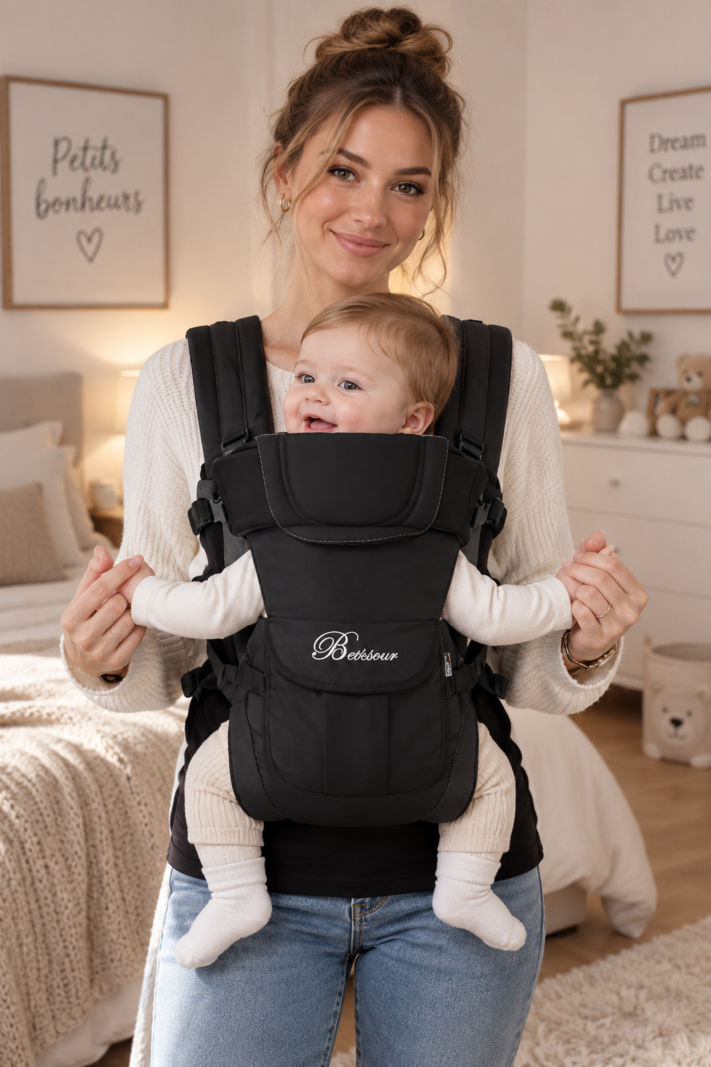 Porte-bébé évolutif 4-en-1 de naissance à 3 ans