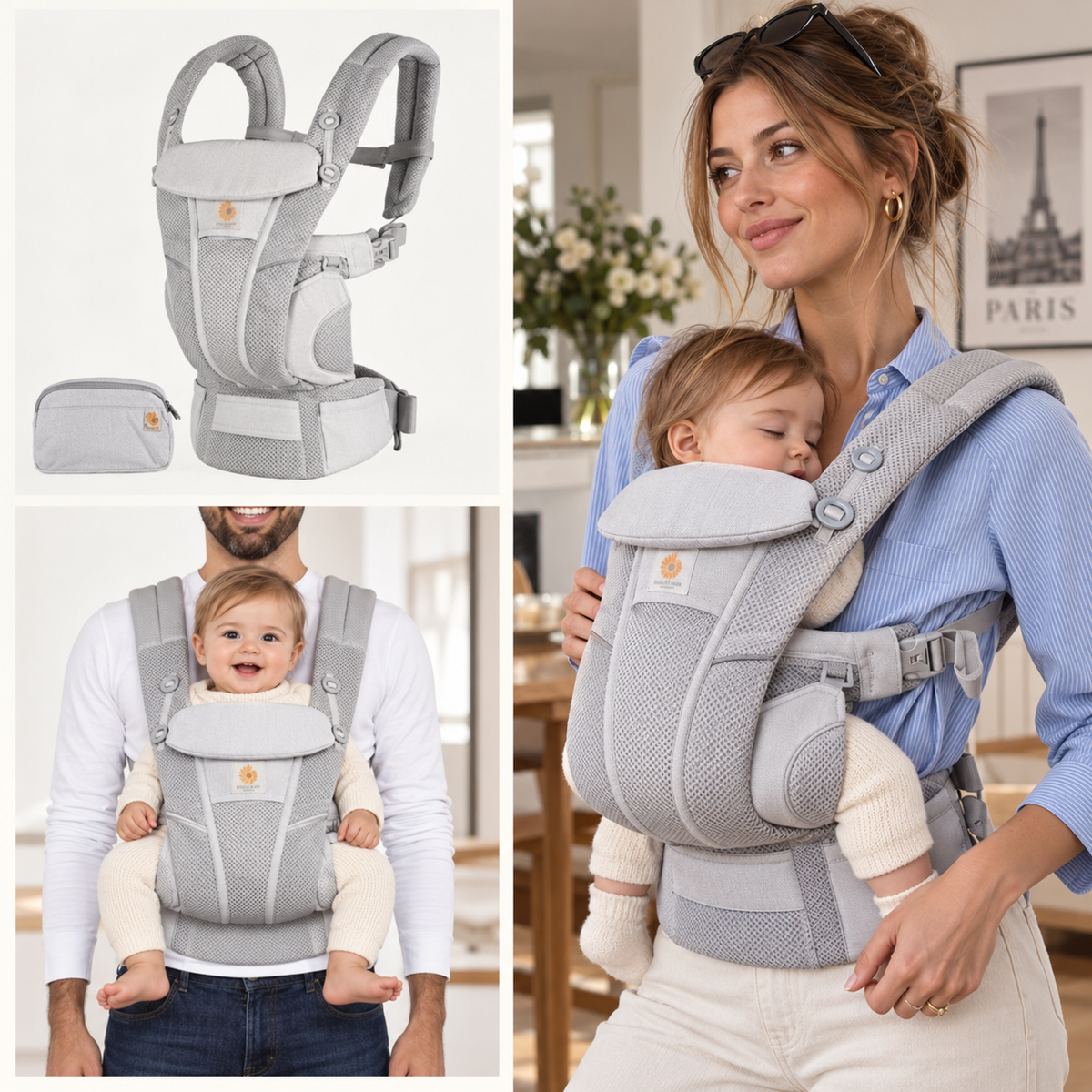 Porte-bébé confort ergonomique