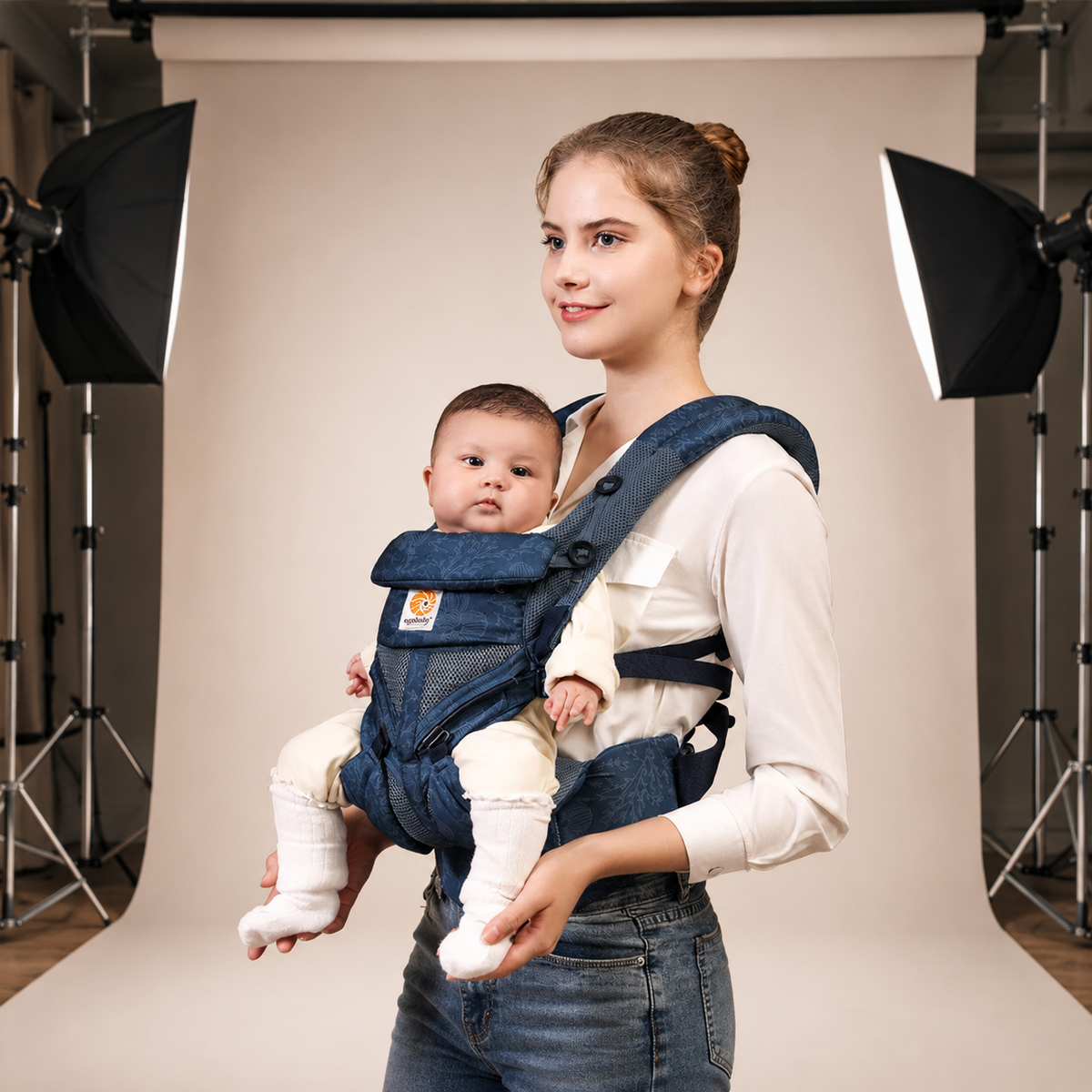 Porte-bébé omni 360 en coton respirant évolutif