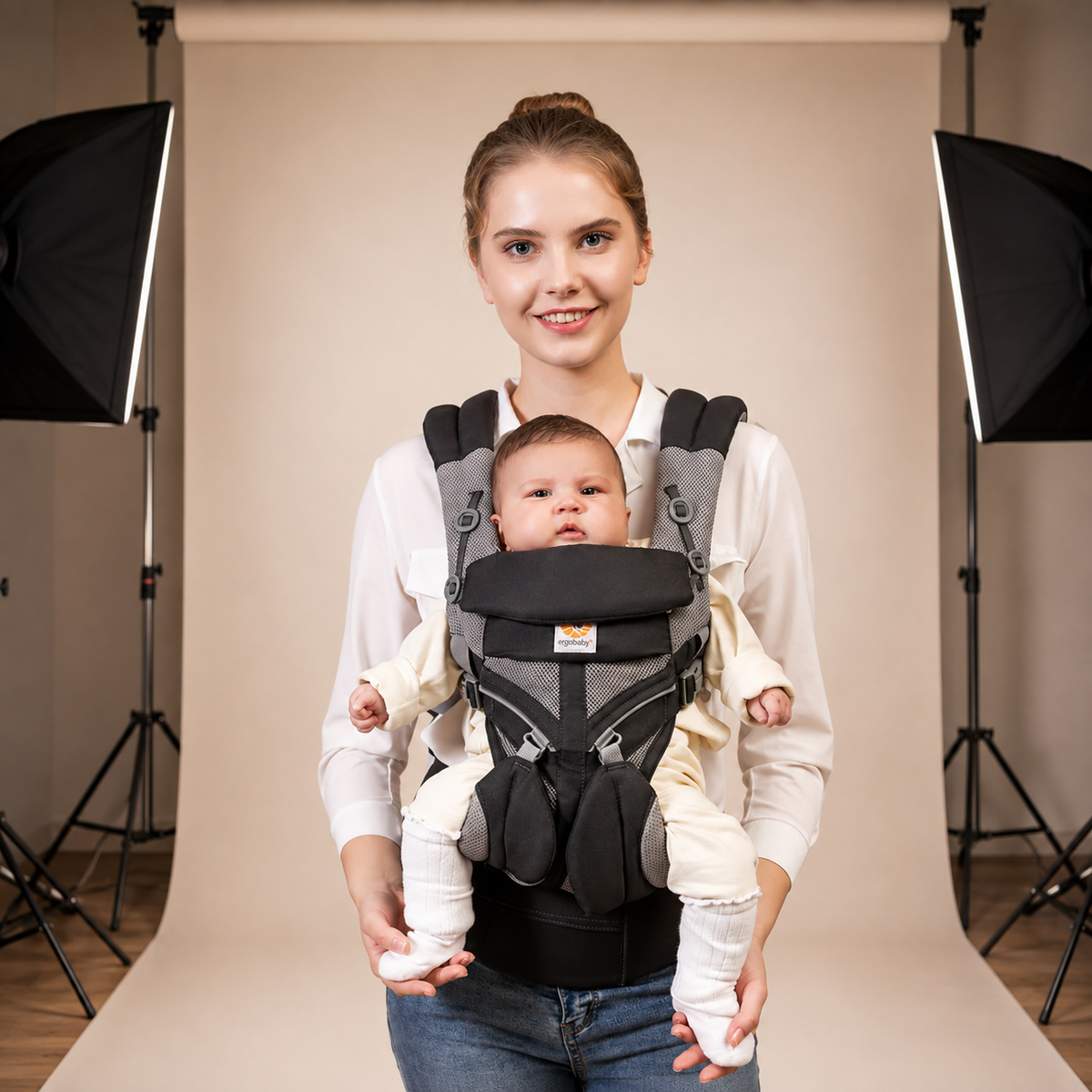 Porte-bébé omni 360 en coton respirant évolutif