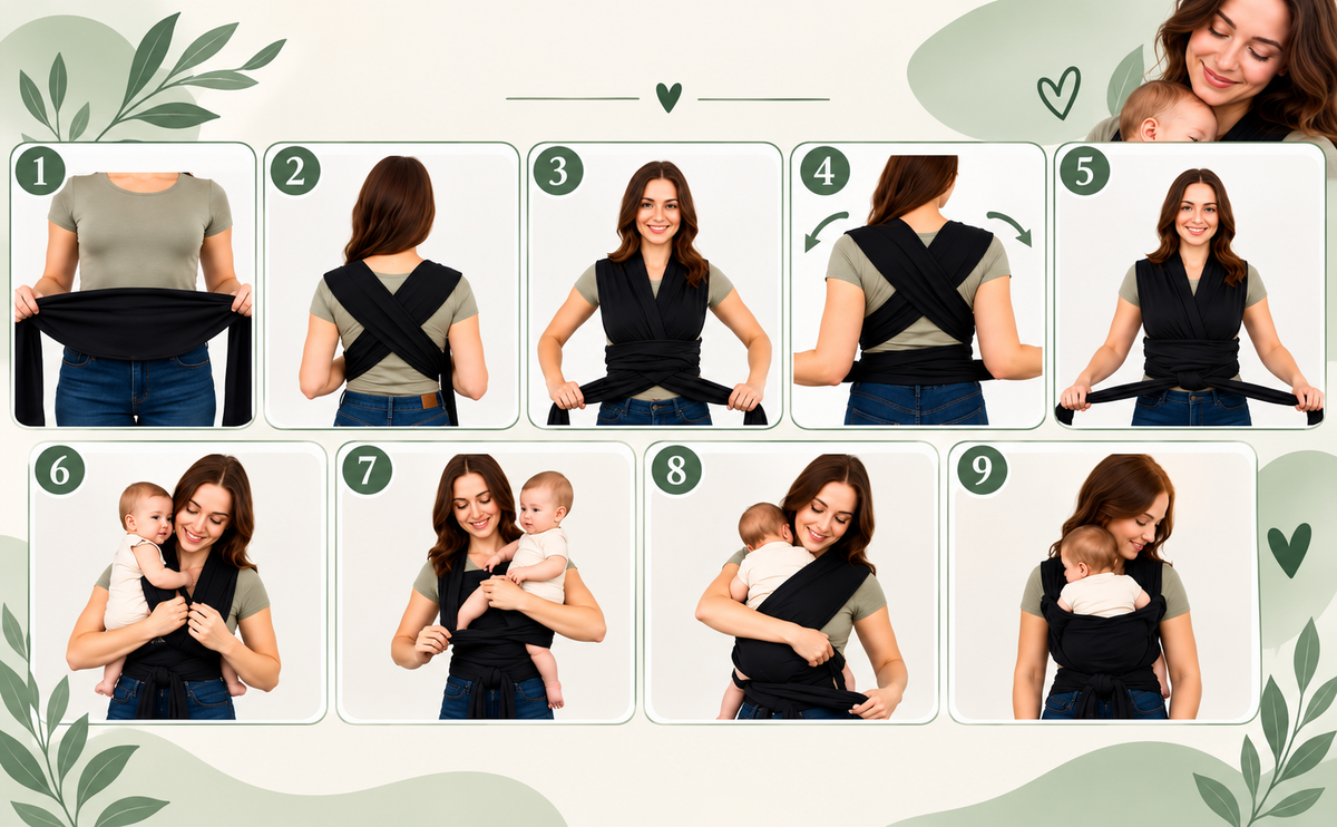 Porte-bébé facile à enfiler sans boucle