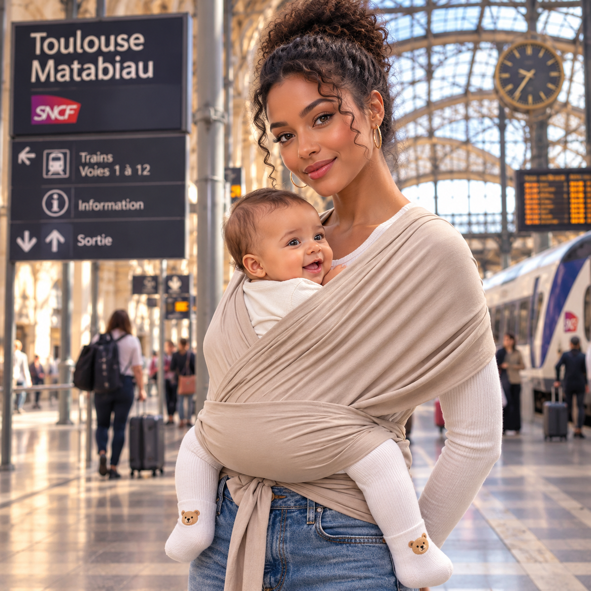 Porte-bébé pour nourrisson en coton 0-36 mois