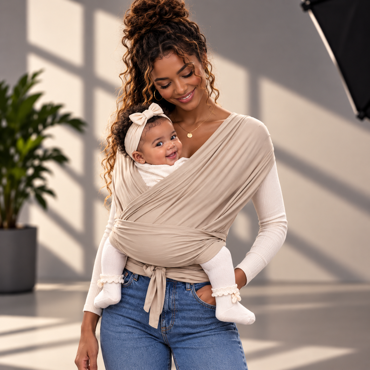 Porte-bébé sans nœud en coton doux 0-36 mois