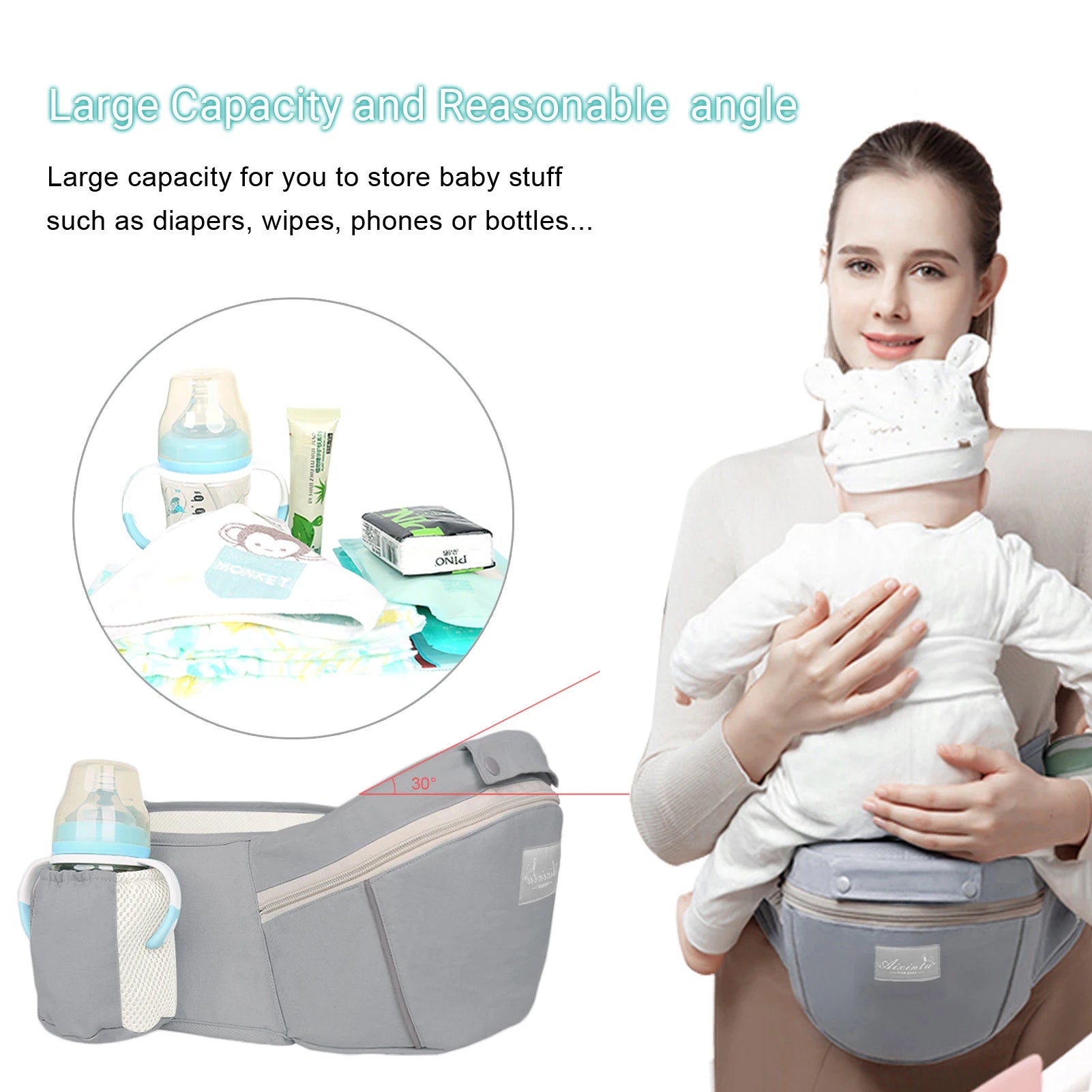 Porte-bébé ceinture tabouret multifonction