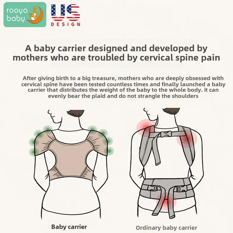 Porte-bébé à assise pliable forme X ergonomique