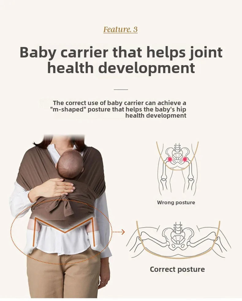 Porte-bébé à assise pliable forme X ergonomique