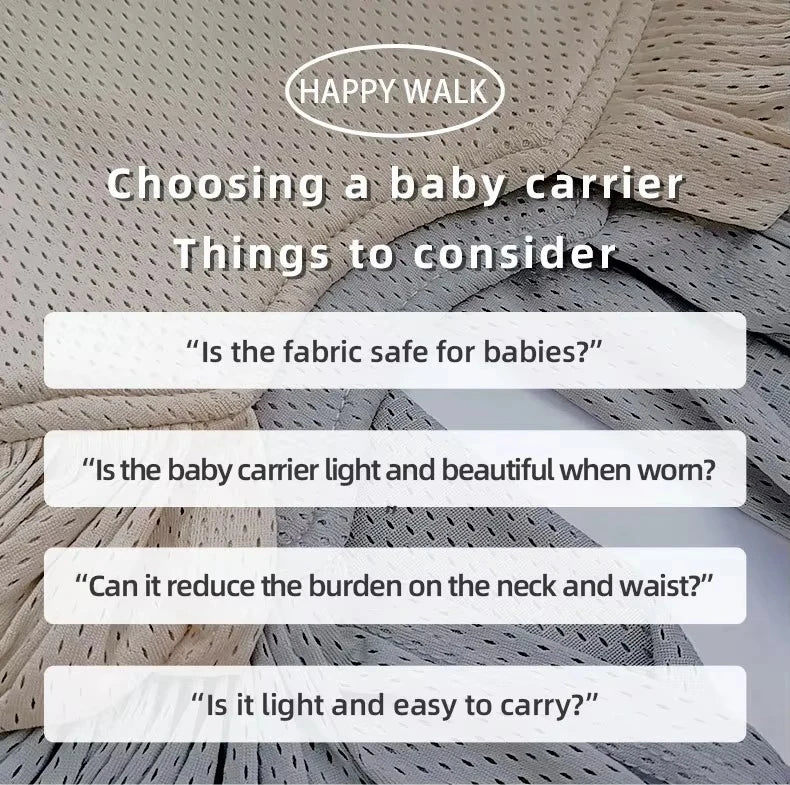 Porte-bébé pour maman en coton et mesh