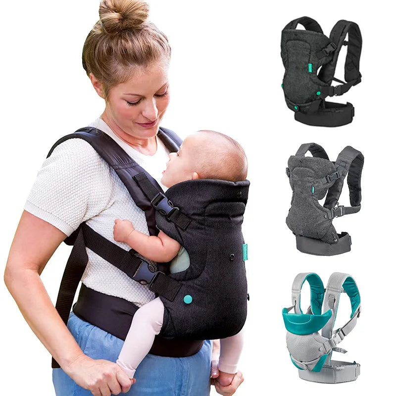 Porte-bébé multiposition en mesh aéré porté sur le côté
