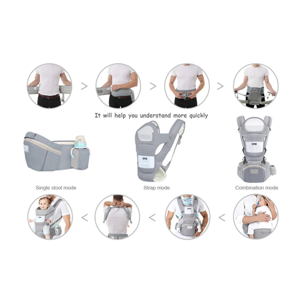 Porte-bébé ceinture tabouret multifonction