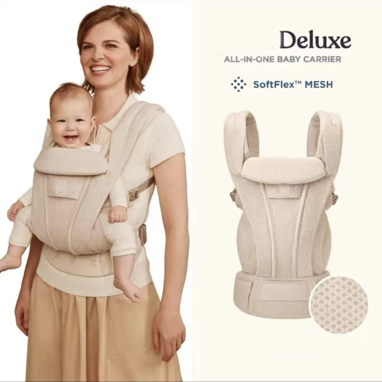 Porte-bébé léger d'été évolutif porté face au monde